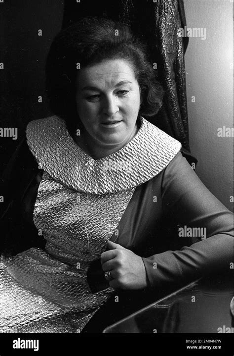 Birgit Nilsson, Swedich Wagnerian soprano, at his Teatro Colón camerino during an interview ...