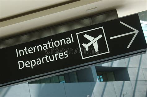 Departure sign. Signage for international departures at airport , # ...