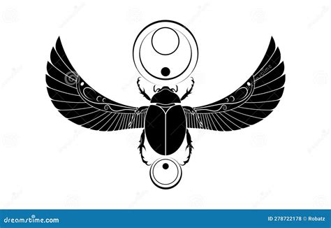 Egyptian Sacred Scarab, Symbol Of The God Khepri, Ancient Egyptian Bug Vector Illustration ...