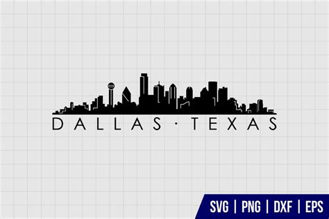 Dallas Texas Skyline Outline SVG - Gravectory