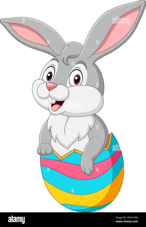 Cartoon bunny come out from an Easter egg Stock Vector Image & Art - Alamy