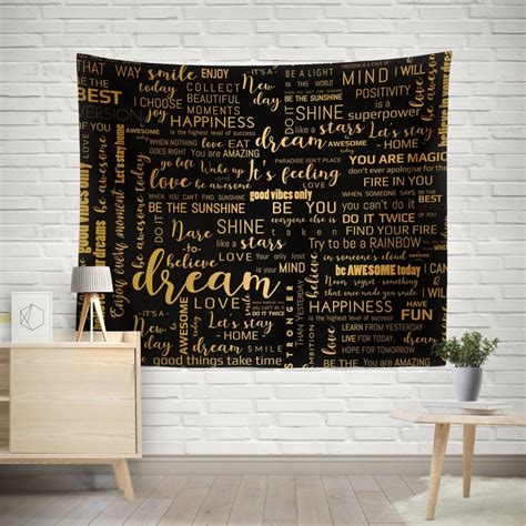 Quotes Tapestry Positive Wall Hanging Modern Tapestry Art - Etsy