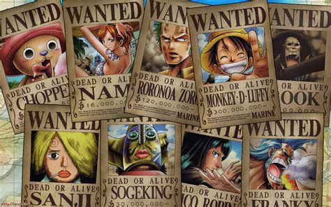 One Piece Wanted Posters HD Wallpaper by Peter Plaggenborg