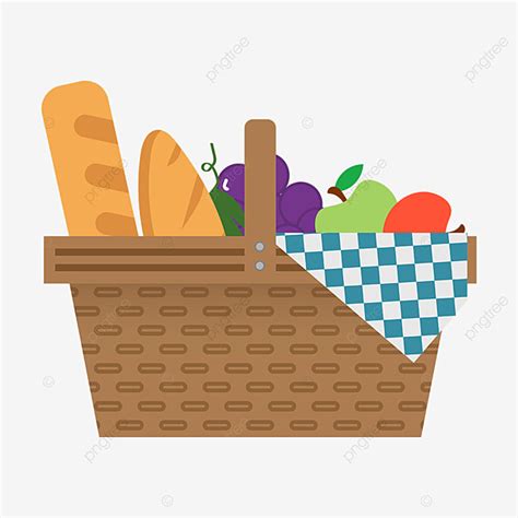 Picnic Basket Vector Design Images, Blue Napkin Picnic Basket Clip Art ...