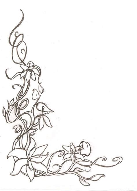 Floral Corner-Border - Sketch by Shaunery on deviantART | Flower ...