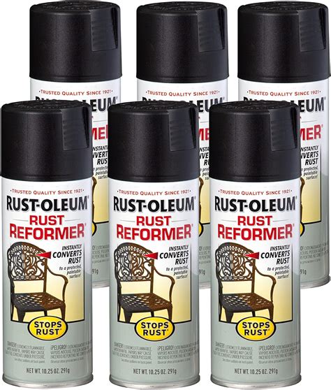 Rust-Oleum 215215-6 PK Stops Rust Reformer Spray Paint, Black (Pack of 6) : Buy Online at Best ...