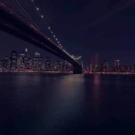 City Night River View Nature Dark iPad Air Wallpapers Free Download