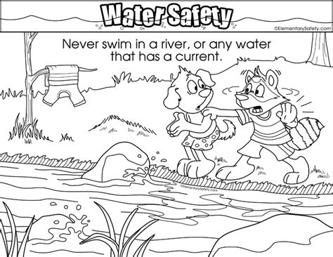 Water Safety Coloring Pages For Toddlers