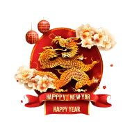 Chinese New Year 2024 Year Of The Dragon Red Red Gold Traditional Festival, image Png (7 ...