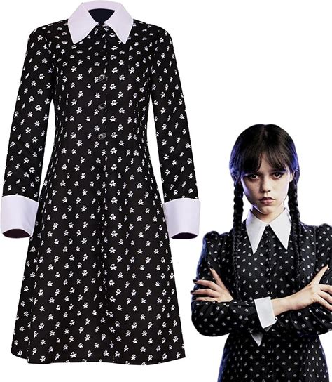 Rurbeder Addams Costume Girls Wednesday Addams Dress Gothic School ...