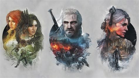 Triss Yennefer Geralt Ciri (1920×1080) | Witcher 3 wallpapers, 3 canvas ...