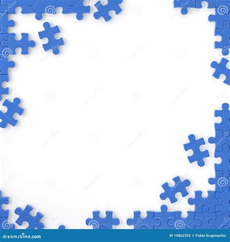 Puzzle frame stock illustration. Illustration of blue - 10862352