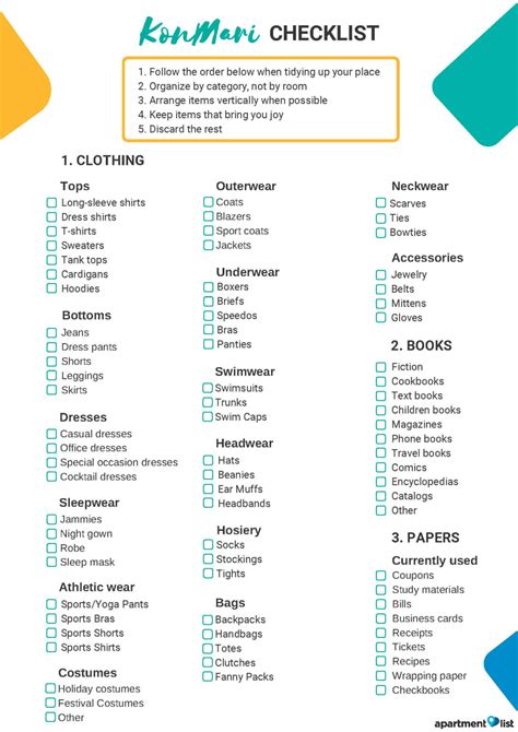 Printable KonMari Checklist: Declutter Your Home With Marie Kondo