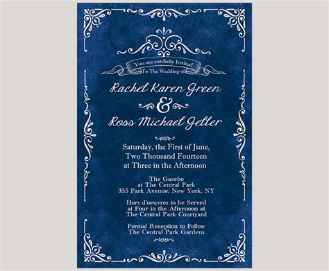 Vintage-inspired royal blue wedding invitations - THE RACHEL | the roche shop