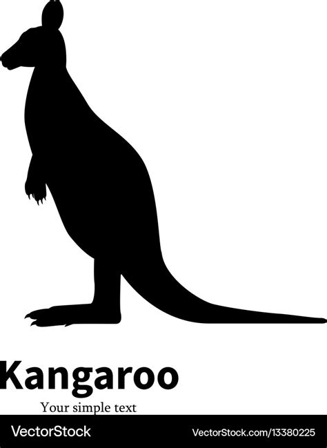 Black silhouette kangaroo Royalty Free Vector Image