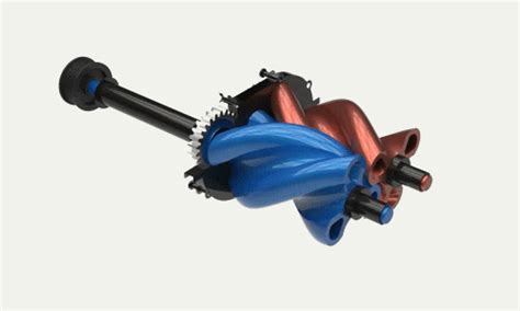 Rotary Screw Compressor Animation