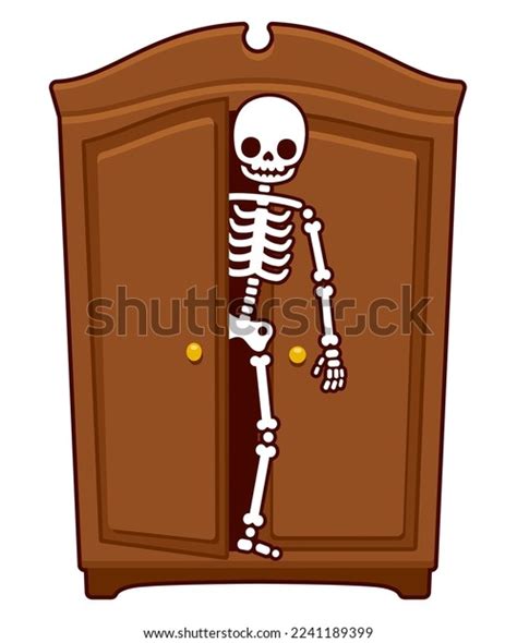 Skeleton Closet Funny Cartoon Illustration Saying Stock Vector (Royalty Free) 2241189399 ...