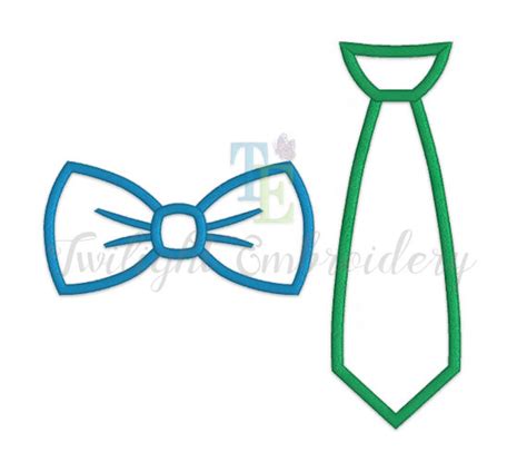 Set of 2 Bow Tie Applique Machine Embroidery Designs Tie Applique ...