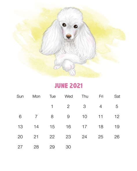 Free Printable 2021 Cute Dog Calendar - The Cottage Market