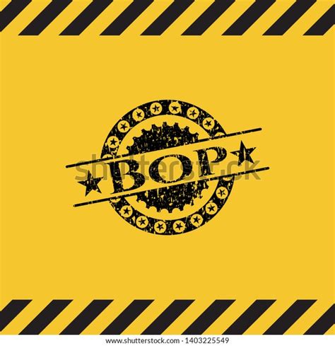 Bop Black Grunge Emblem Yellow Warning Stock Vector (Royalty Free ...