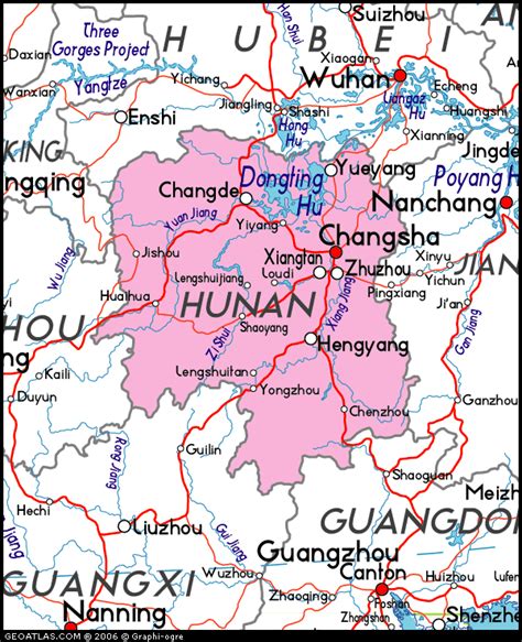 Map of Hunan, China, China Atlas