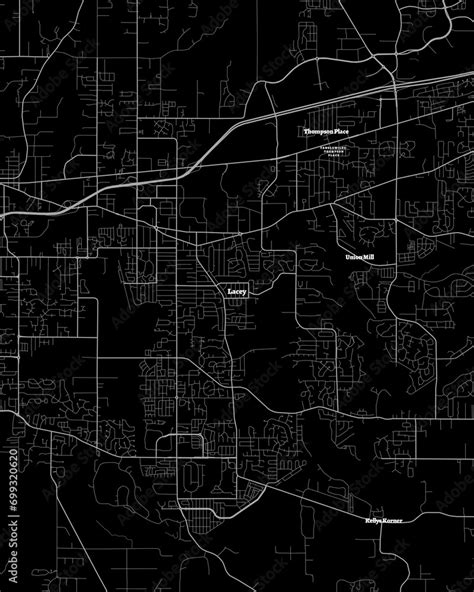 Lacey Washington Map, Detailed Dark Map of Lacey Washington Stock ...