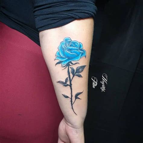 81 Beautiful Blue Rose Tattoo Ideas