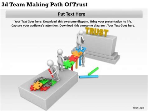 Business Model Strategy 3d Team Making Path Of Trust Character