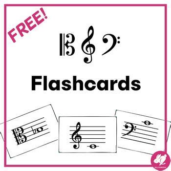 Freebie! Treble Clef Flashcards Free by SillyOMusic | TPT