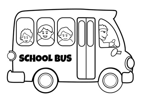 School Bus coloring book to print and online