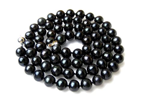 11mm black pearl matinee necklaces