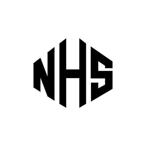 NHS letter logo design with polygon shape. NHS polygon and cube shape ...