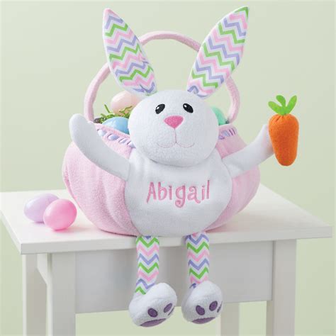 Personalized Pink Bunny Easter Basket