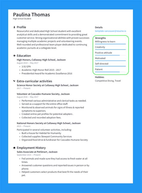 Strengths in resumes · Resume.io