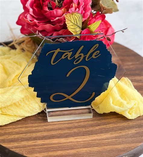 Back Painted Hexagon Acrylic Wedding Table Number Sign | Hexagon Table – sjletterco