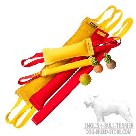 Amazing Set of French Linen Bull Terrier Bite Tugs for Training [TE65#1090 Training set - FL ...