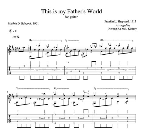 [Sheet+Tab] This is my Father's World – Kimmy Kwong