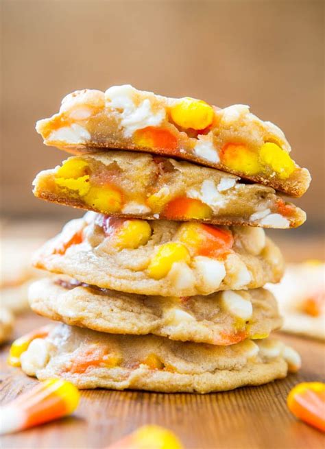 White Chocolate Candy Corn Cookies - Averie Cooks