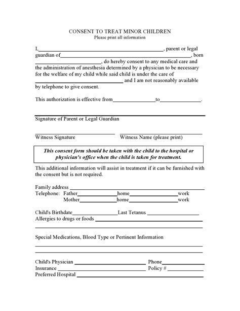 Printable Medical Consent Form Pdf