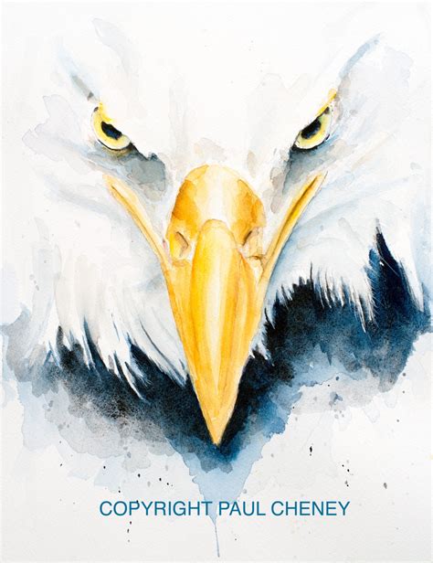 BALD EAGLE ART watercolor eagle painting eagle by PaulCheneyArt