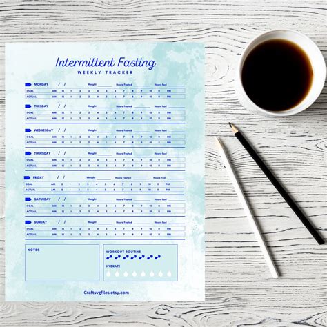 Printable Weekly Intermittent Fasting Chart 2 PDF Files Us - Etsy