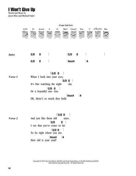 I Won't Give Up by Jason Mraz - Guitar Chords/Lyrics - Guitar Instructor