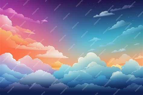 Premium Photo | Light Orange vector pattern with clouds Gradient illustration with colorful sky ...