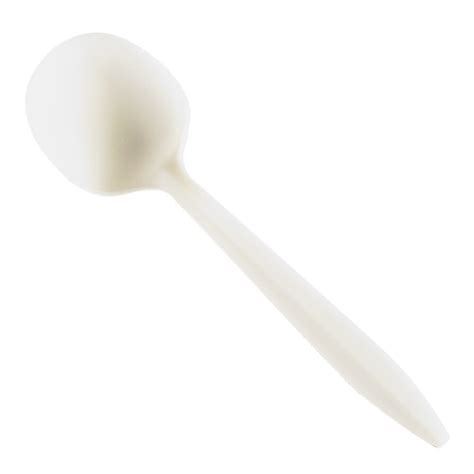 4 1/8" Biodegradable Cornstarch Soup Spoon - Medium Weight 1000 / Case