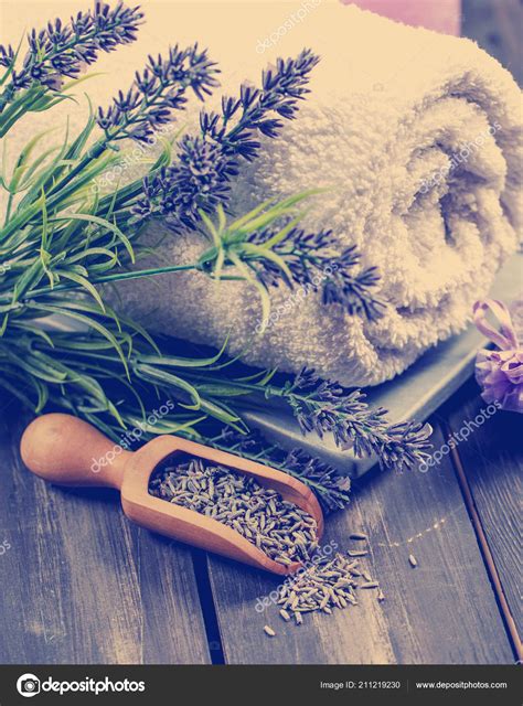 Lavender Spa Setting Wellness Theme Lavender Products Stock Photo by ...