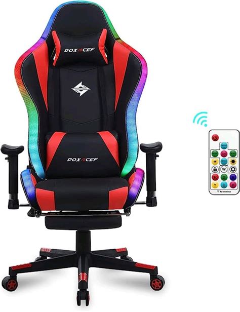 DOXACEF RGB Gaming Chair with Massage and Footrest Large Ergonomic ...