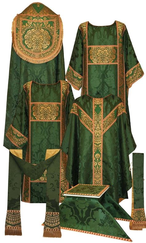 Ordinary Time vestment set - cope, dalmatic, chasuble, stole, burse ...