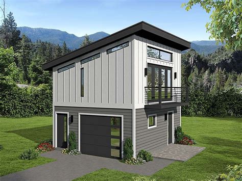 Modern Style 1 Car Garage Apartment Plan Number 51609 #garageplans Garage Plan 51609 | Modern ...