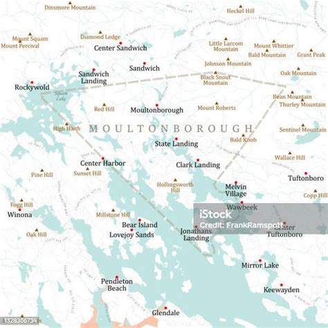 Nh Carroll Moultonborough Vector Road Map Stock Illustration - Download ...