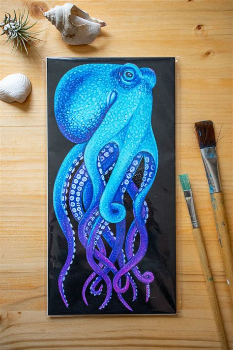 Octopus Print Colorful Octopus Art Print Ocean Life Sea | Etsy